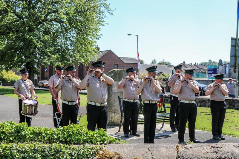 Lisburn Fusiliers provided the musical accompaniment at Hilden War Memorial. Pic by Norman Briggs, rnbphotographyni