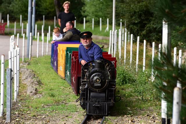 Miniature steam train driver Keith Nye.