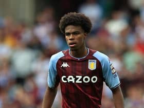 Carney Chukwuemeka of Aston Villa looks on during the Premier League match between Aston Villa  and  Brentford at Villa Park on August 28, 2021 in Birmingham, England. (Photo by David Rogers/Getty Images)