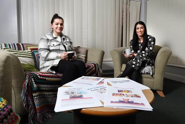 Chelsea Glenn, left, well-being and employability coach with The Key Project with Erin Mulligan, people partner at Newcastle Building Society.