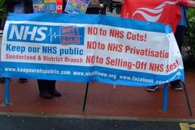 Members of Keep Our NHS Public (KONP) at a previous demo.