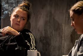 Kylie Ann Ford as Carla (left) and Christina Berriman Dawson as Heather (right).