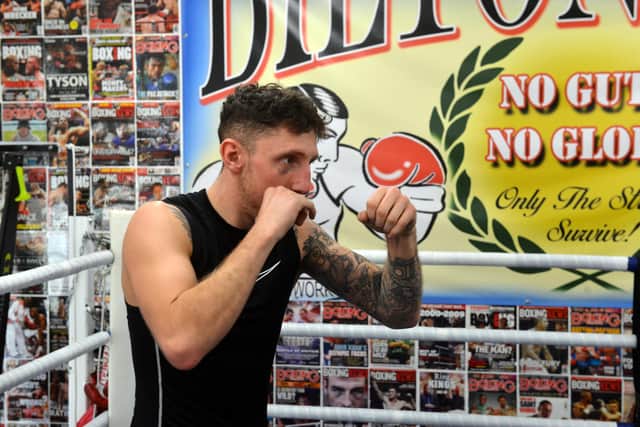 Jarrow boxer Robbie Colman sparring at Bilton Hall.