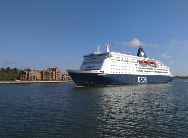 The DFDS ferry passing South Shields' Riverside area