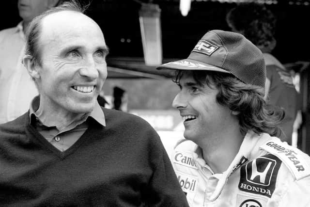 Nelson Piquet (right) and Sir Frank Williams, founder and former team principal of Williams Racing, who has died at the age of 79, the team have announced. Issue date: Sunday November 28, 2021.