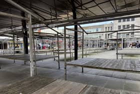 South Shields Market Square around the time lockdown began in March.