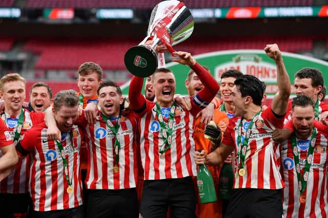 Sunderland celebrate their trophy win