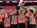 Sunderland celebrate their trophy win