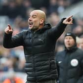 Manchester City manager Pep Guardiola is anticipating a tough game at St James's Park on Sunday (Photo by Ian MacNicol/Getty Images)