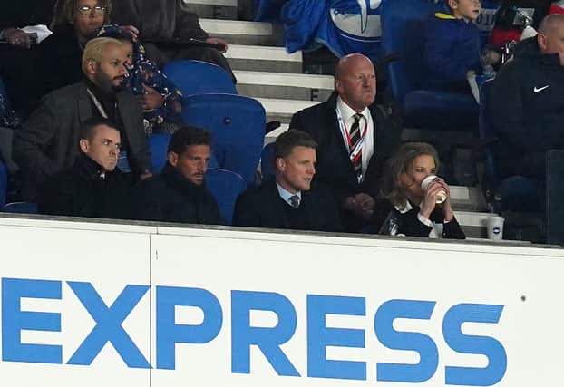Eddie Howe with Amanda Staveley at the Amex Stadium.