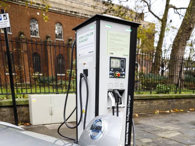 A electric car charging point.