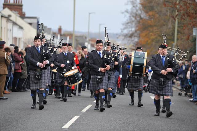 Picture from a previous year's Remembrance Sunday Service at Westoe Cenotaph, South Shields.