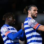 Andy Carroll of Reading applauds their fans after the final whistle of the Sky Bet Championship between Luton Town and Reading at Kenilworth Road on November 01, 2022 in Luton, England. (Photo by Justin Setterfield/Getty Images)