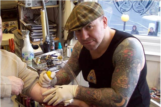 Chris Wright, owner of the Viking Tattoo studio in Jarrow,