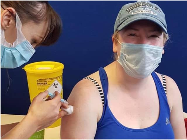 South Shields MP Emma Lewell-Buck receives her Covid-19 vaccine at Flagg Court Health Centre in South Shields on Sunday, April 25.