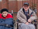 Sylvia Phillips, aged 103, and Maurice Pattisson, aged 102, at the Remembrance Sunday commemorations in South Shields.