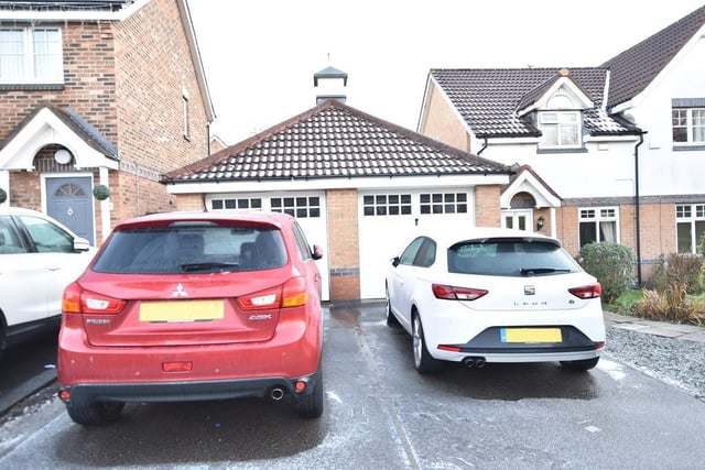 Car owners will benefit from a sizeable detached garage and an additional driveway parking to the front. 

Photo: Rightmove