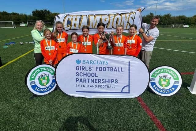 St Matthew's Catholic Primary school players celebrate another victory.