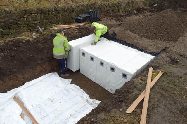 The Hydrorock system being installed at Lizard Lane