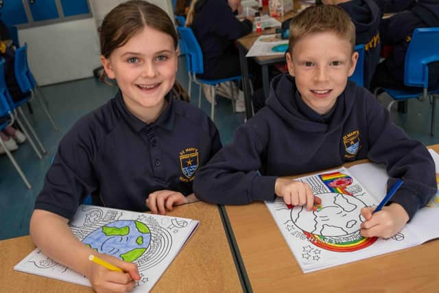 St Mary's pupils mark World Mental Health Day.