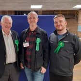 Left to right, Green Party councillors David Herbert, David Francis and Andrew Guy.