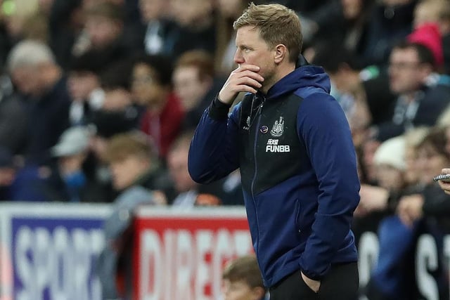 Newcastle United manager Eddie Howe is seen during the Premier League match between Newcastle United  and  Norwich City at St. James Park on November 30, 2021 in Newcastle upon Tyne, England. (Photo by Ian MacNicol/Getty Images)