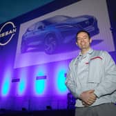 Alan Johnson, Vice President of Nissan Sunderland Plant with the new Qashqai projection.