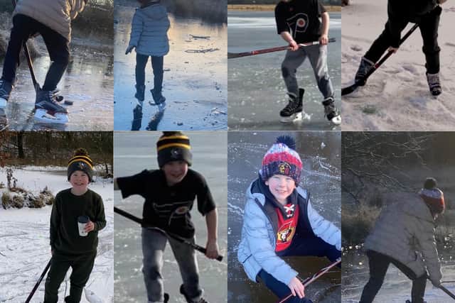 Eight-year-old Oliver Payette has been thrilled by the opportunity to put on his skates for the first time in months, as the recent cold snap coincided with his half-term break