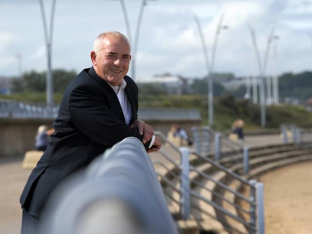 Cllr Ernest Gibson at Littlehaven sea wall
