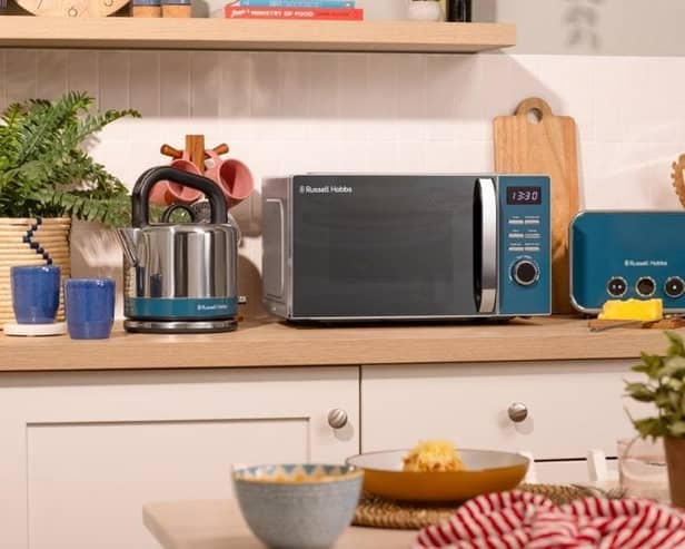 Stylish and functional: Russell Hobbs expands its popular range with the Distinctions Microwave.