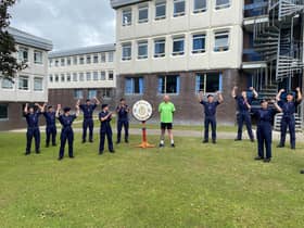 CPO Hetherington with some of his recruits at HMS Raleigh