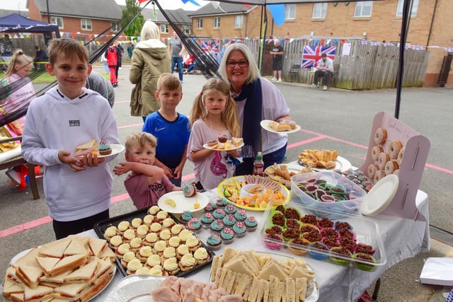 The cake stall was a big hit at the Jubilee street party in Orchid Gardens