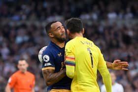 Hugo Lloris clashed with Callum Wilson for Newcastle Unitd's opener on Sunday (Photo by Justin Setterfield/Getty Images)