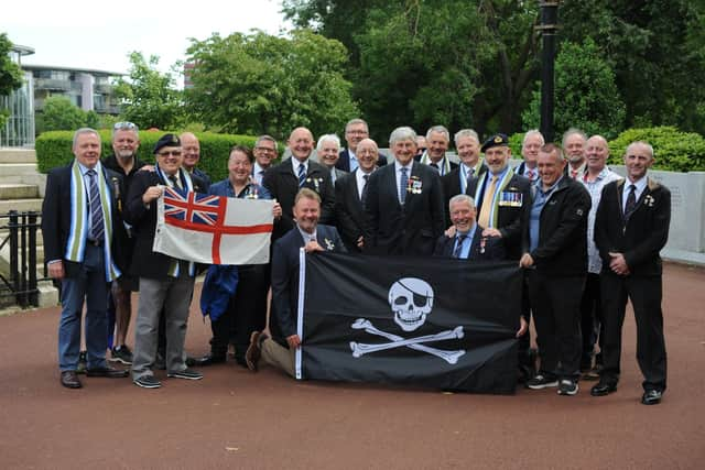 Falkland's veterans from HM Submarine Spartan gather at Sunderland's War Memorial to lay a wreath marking the 40th anniversary of the conflict.