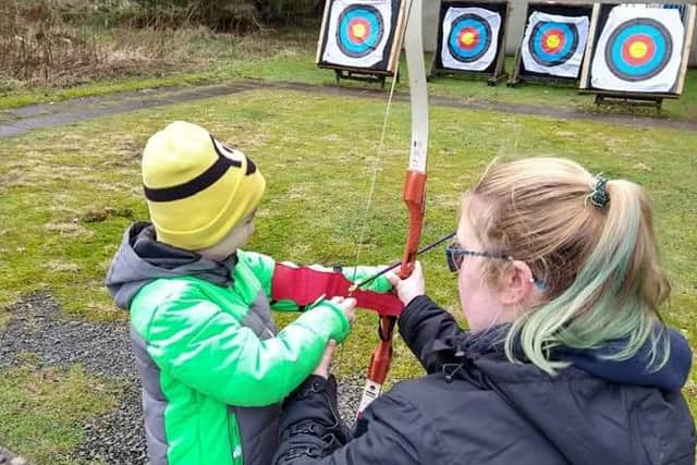 The group took part in activities such as archery.
