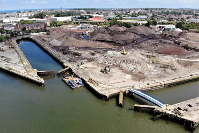 Aerial view of main Holborn earthworks (May 2022)