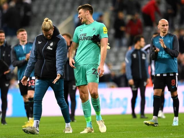 Nick Pope and Loris Karius (Photo by Stu Forster/Getty Images)