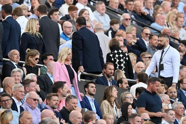 Gareth Southgate, England Manager looks on during the Premier League match between Newcastle United and Manchester City at St. James Park on August 21, 2022 in Newcastle upon Tyne, England. (Photo by Stu Forster/Getty Images)