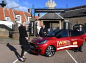 From left: Lynn Murphy from the Bradley Lowery Foundation, Jeremy Middleton, Great Northern Raffle, and Shaun Howlett, Bristol Street Motors Hyundai Peterlee.