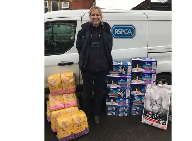 RSPCA Inspector Susie Micallef collecting a donation for the project.