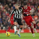 Newcastle United in action against Liverpool on Monday night. 