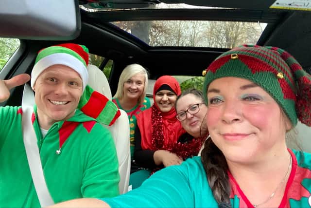 Bluebird Care staff taking part in another Elf challenge in 2019