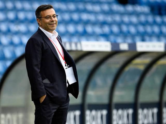 Leeds United's Italian chairman Andrea Radrizzani smiles on the pitch after the English Premier League football match between Leeds United and Brighton and Hove Albion at Elland Road in Leeds, northern England on May 15, 2022. (Photo by OLI SCARFF/AFP via Getty Images)