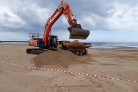 Teams at work on the South Shields annual beach clean operation