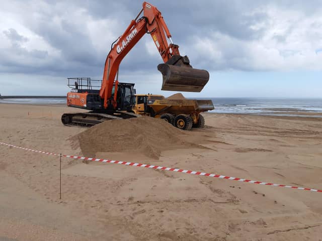 Teams at work on the South Shields annual beach clean operation