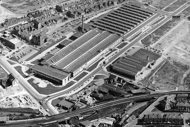 The large Plessey Telecomunications factory in South Shields in 1971.