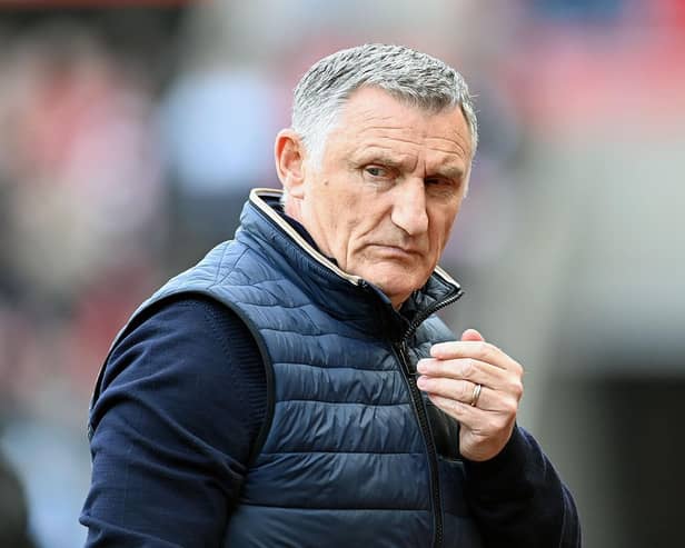 Tony Mowbray.  Sunderland 1-1 Luton Town EFL Championship Stadium of Light 18-93-23 17-03-23. Picture by FRANK REID. Picture by FRANK REID