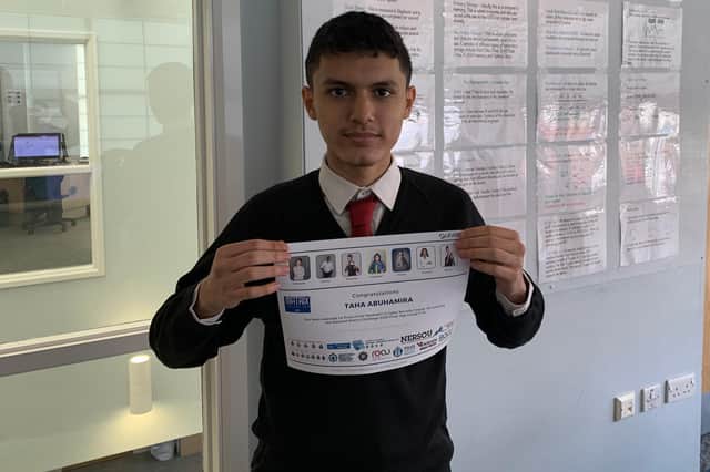 Taha Abuhamira won the 11-14 age group for The Matrix Challenge