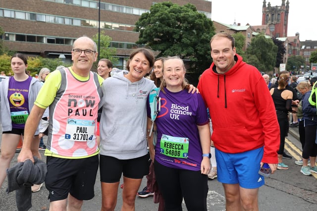 Big smiles ahead of a big run. Participants in high spirits before the Great North Run kicked off on Sunday morning.