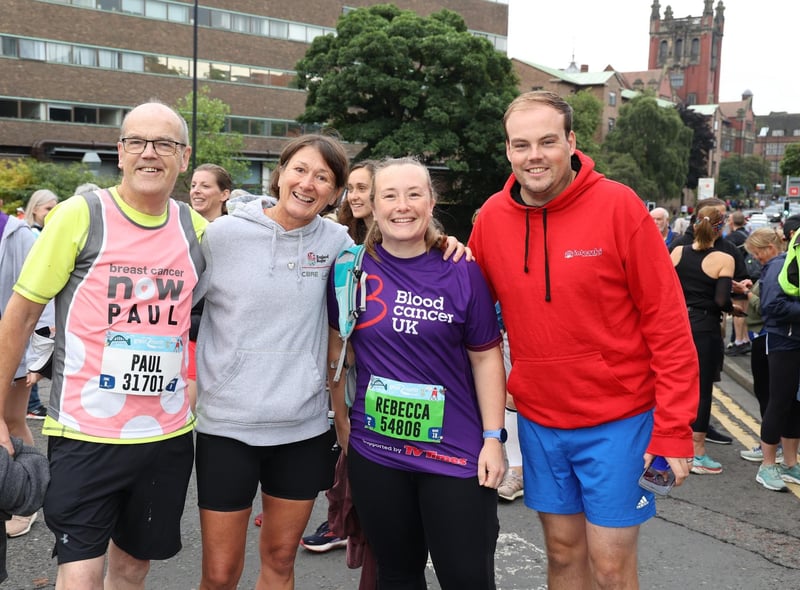 Big smiles ahead of a big run. Participants in high spirits before the Great North Run kicked off on Sunday morning.
